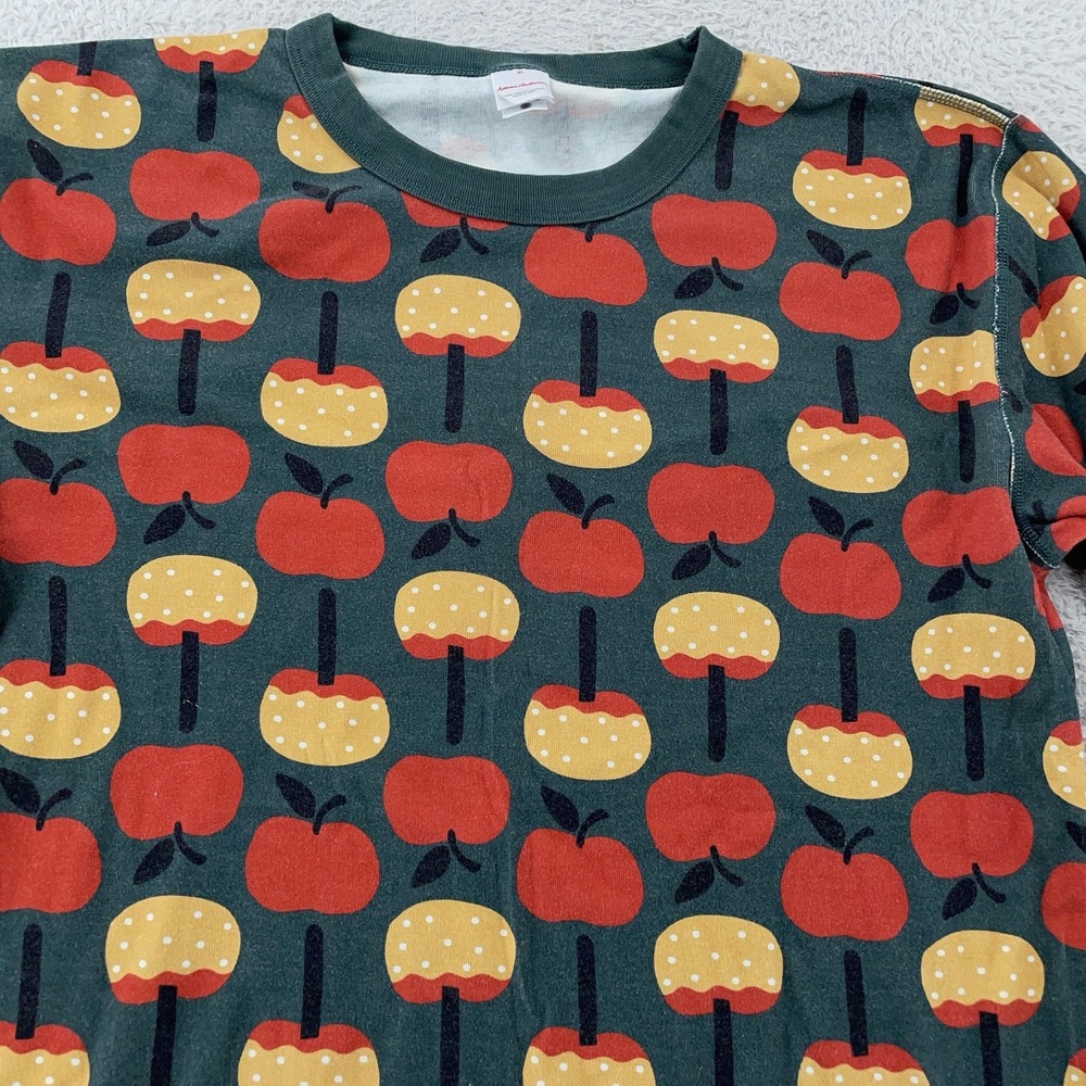 Hanna Andersson Pajama Shirt Womens XL Green Apple Organic Long Sleeve Crewneck